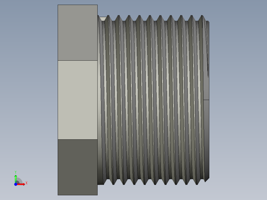 螺纹管转接头-内外丝异径 DN20-DN8前视图