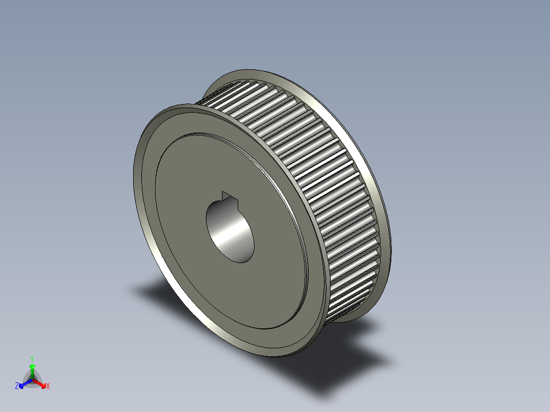 3GT-B同步带轮SSH60-3GT150-B-N15正等轴测图