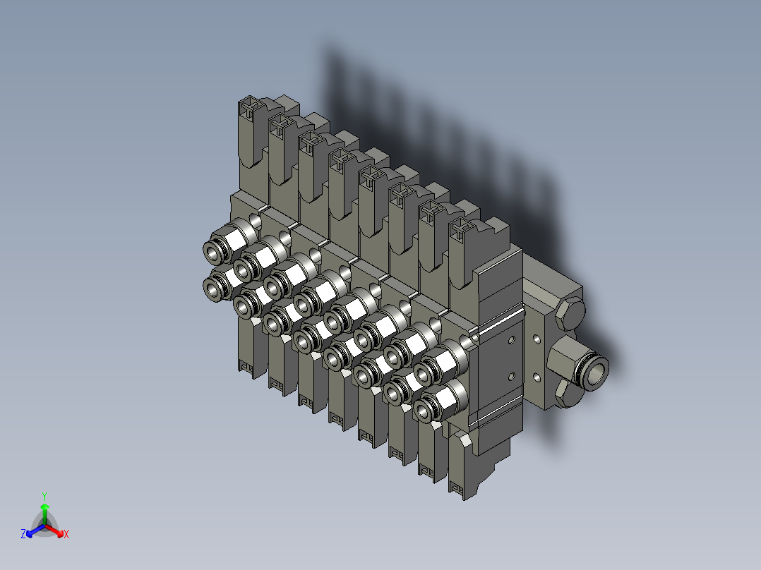 8连汇流排ZB正等轴测图