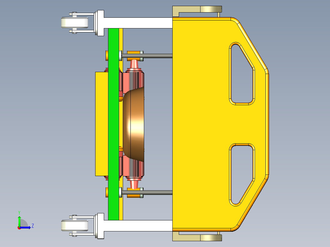 多功能辅助护理床左视图