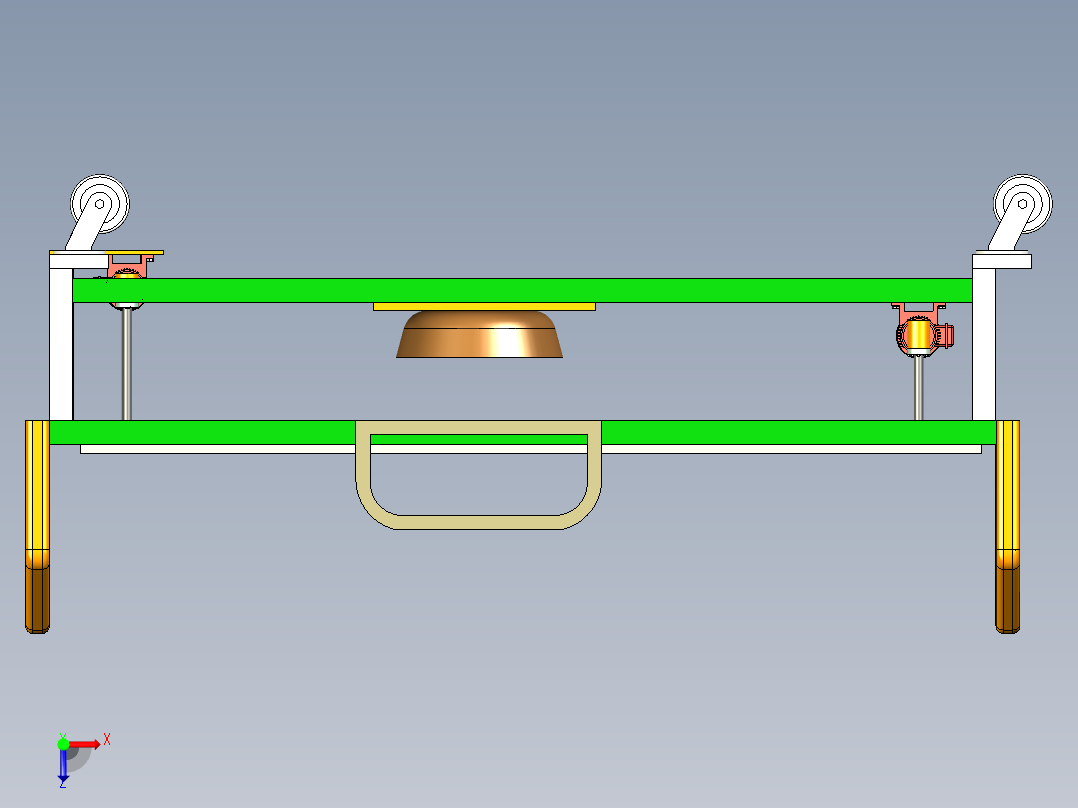 多功能辅助护理床俯视图