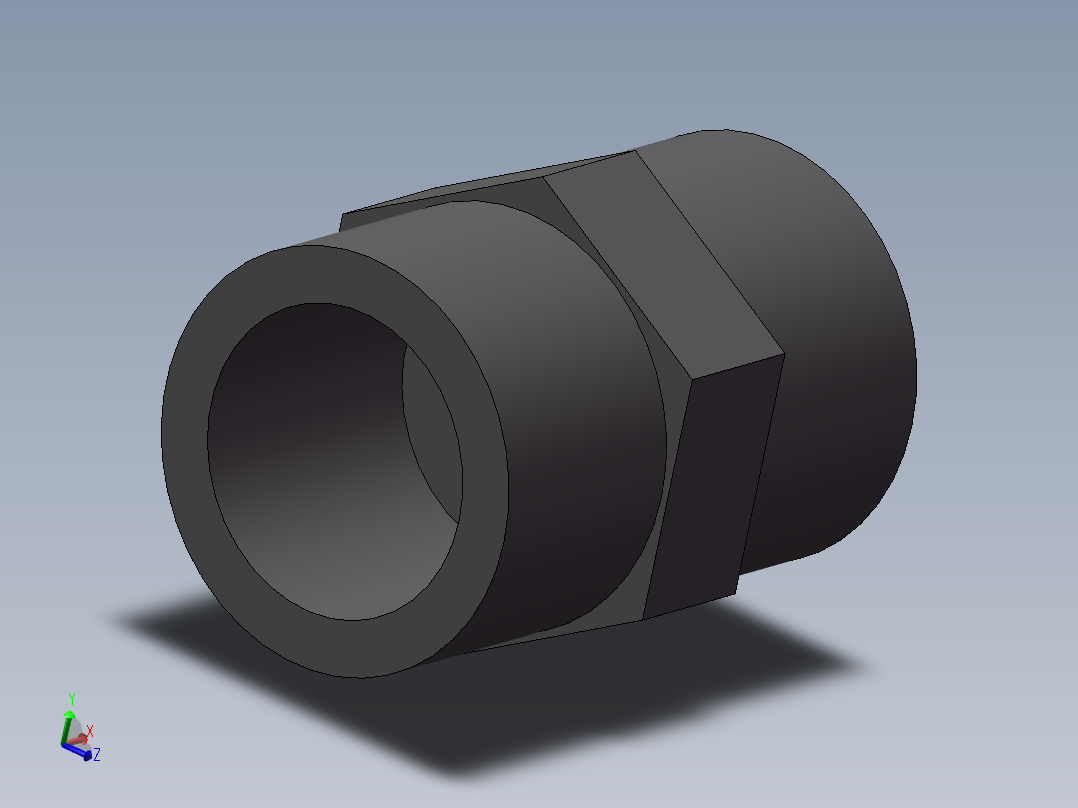 COUPLING_DN15_PN10_U-PVC主视图