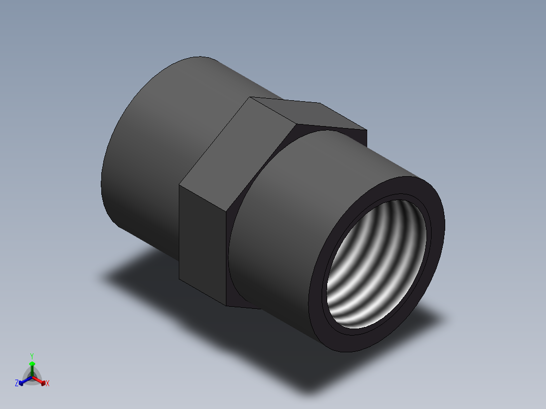 COUPLING_DN15_PN10_U-PVC正等轴测图