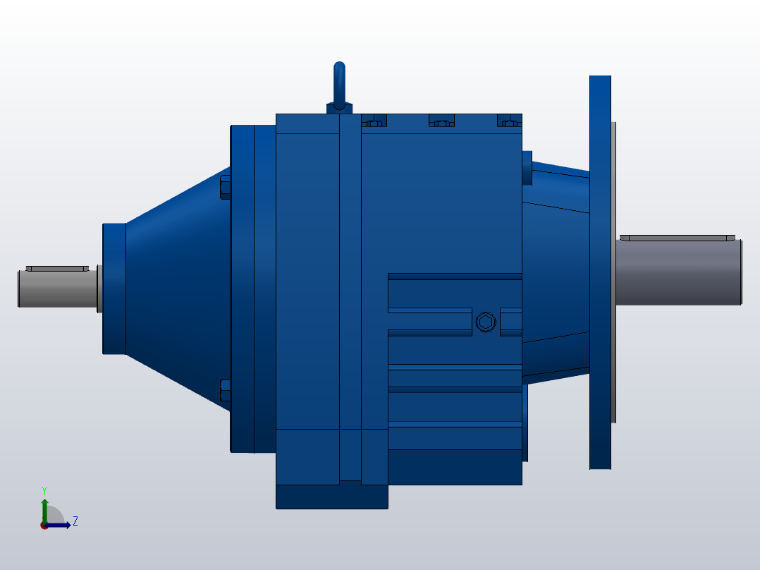 RFS87法兰轴伸式斜齿轮减速机RFS87-6.47-M1-Φ300左视图