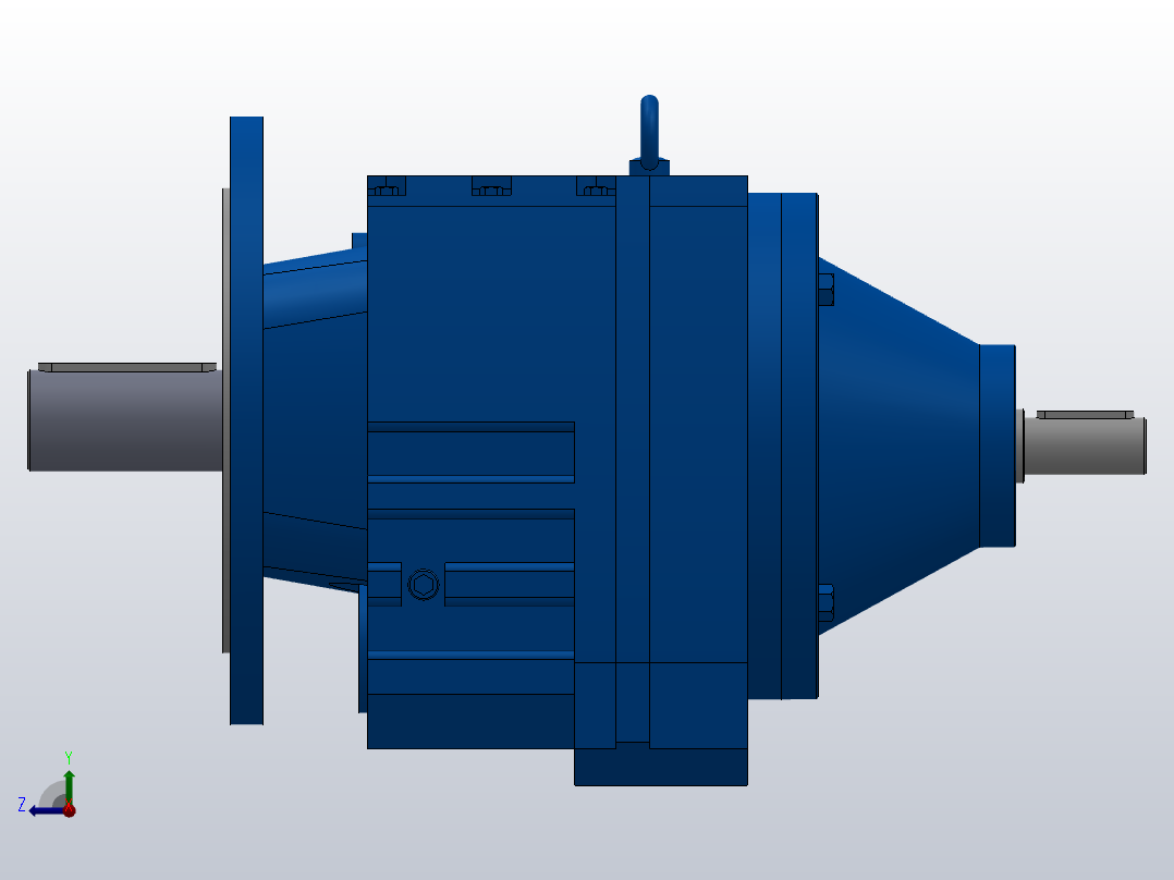 RFS87法兰轴伸式斜齿轮减速机RFS87-6.47-M1-Φ300右视图