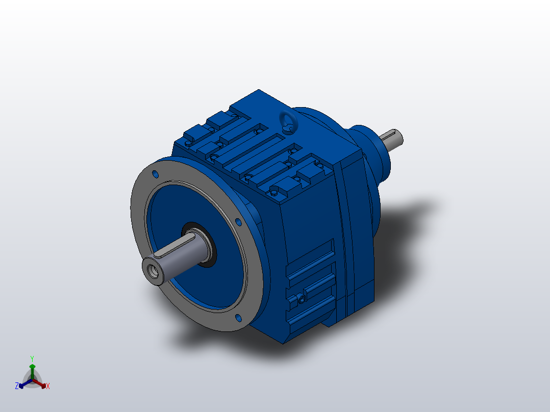 RFS87法兰轴伸式斜齿轮减速机RFS87-6.47-M1-Φ300正等轴测图