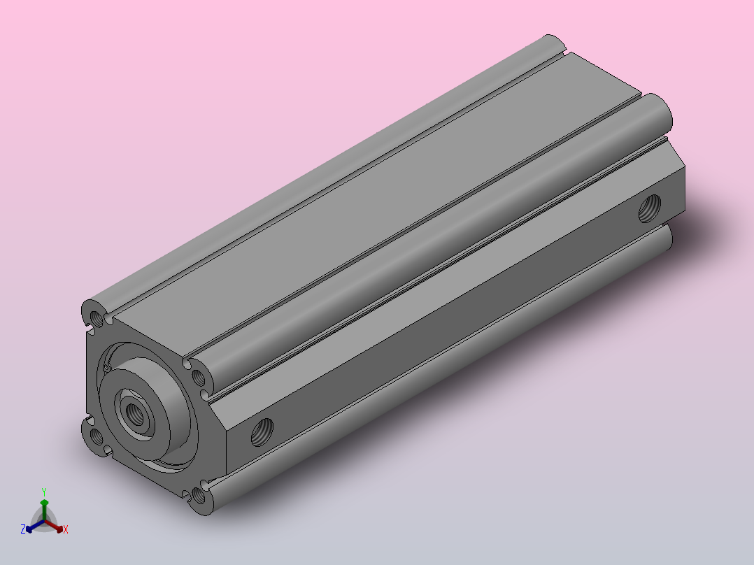 新薄型气缸（长行程）HCQ2系列[HCQ2A40-125DCZ-Xb10]主视图