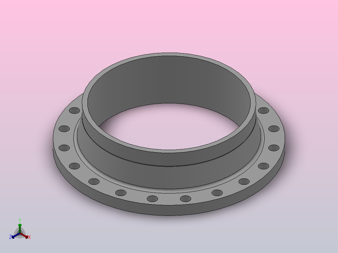 凸面整体钢制管法兰_法兰 DN450-PN16 M 2主视图