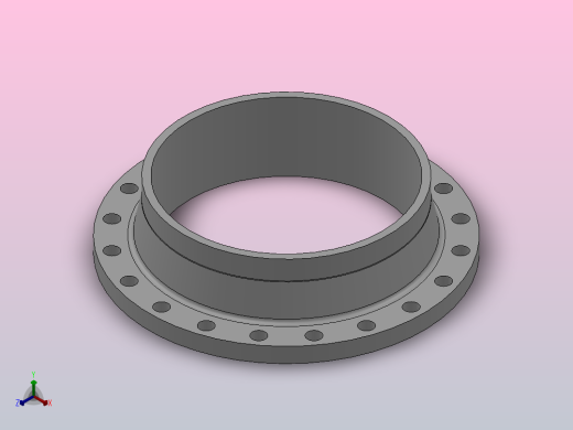 凸面整体钢制管法兰_法兰 DN450-PN16 M 2正等轴测缩略图