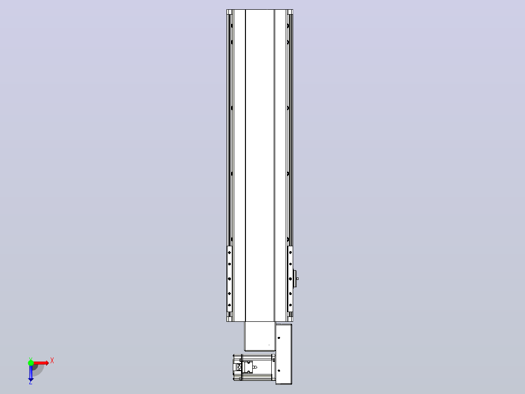 皮带直线轴半封闭可选导轨TPA-HNB-202D-140-L600-MR-C-P75-N3俯视图