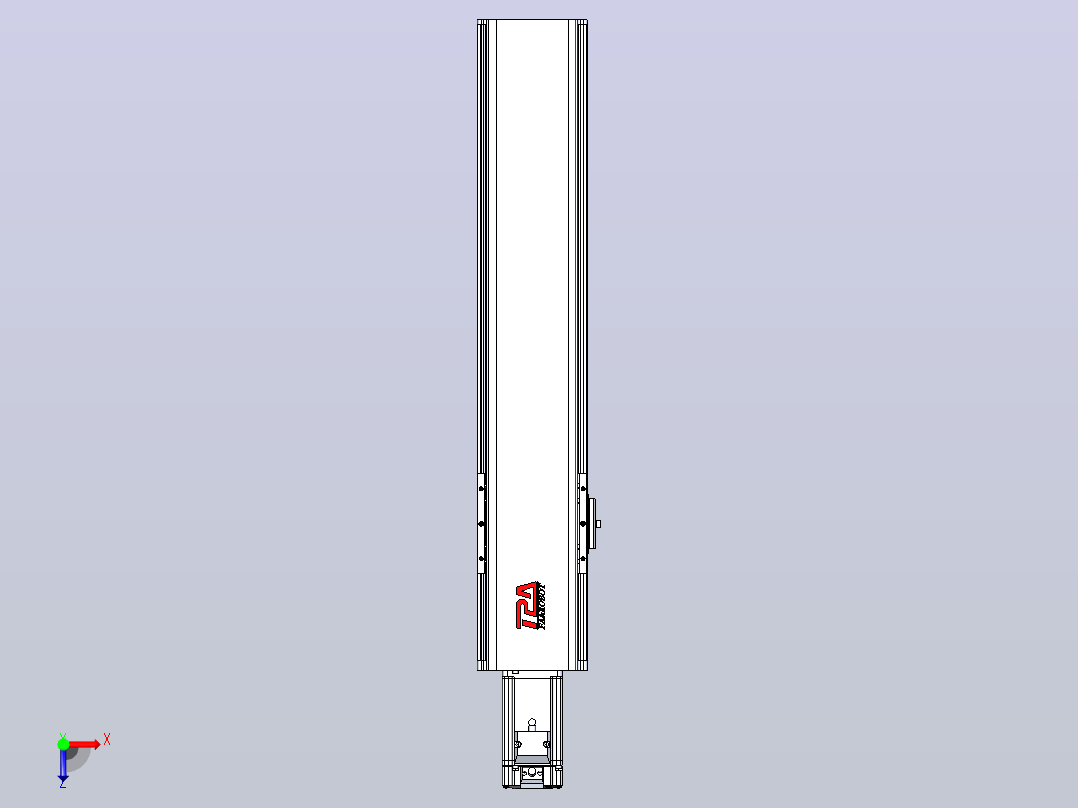 日规模组半封闭丝杆TPA-HNR-110D-1610C-L400-M-Y-P40-N3俯视图