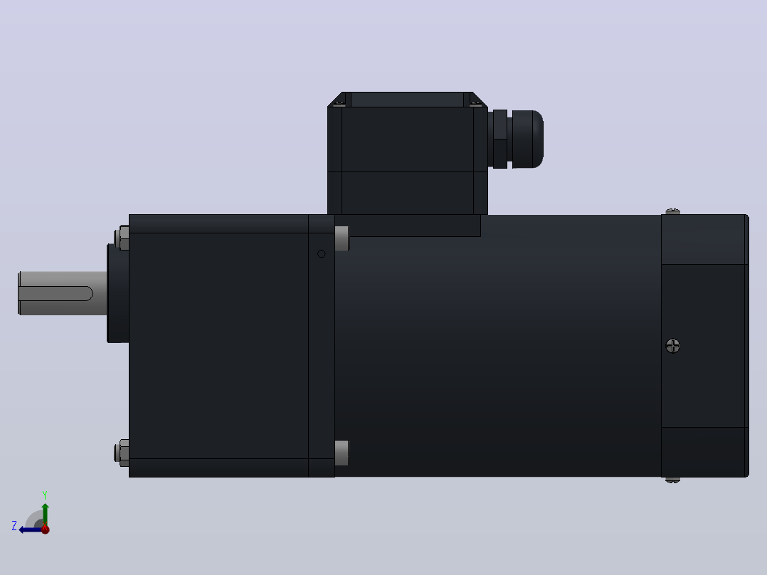 90AC(90W╱120W)微型交流（圆轴）组合型减速电机[90YT120WDV22H-90GF12.5HK]右视图