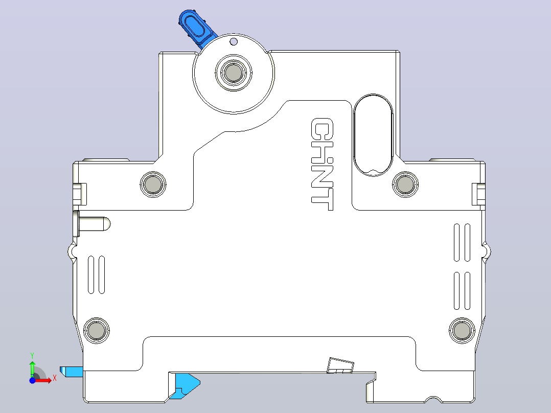 CB-63DC 1P塑料外壳式断路器三维模型202404前视图