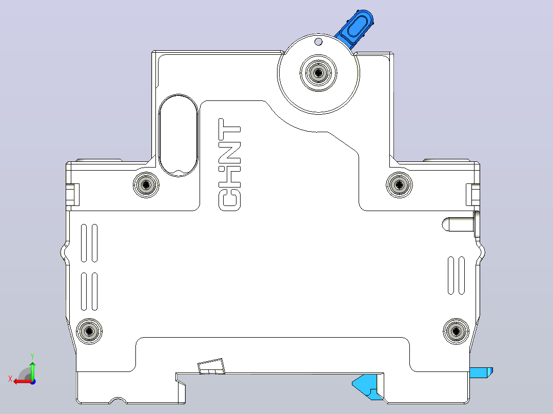 CB-63DC 1P塑料外壳式断路器三维模型202404后视图