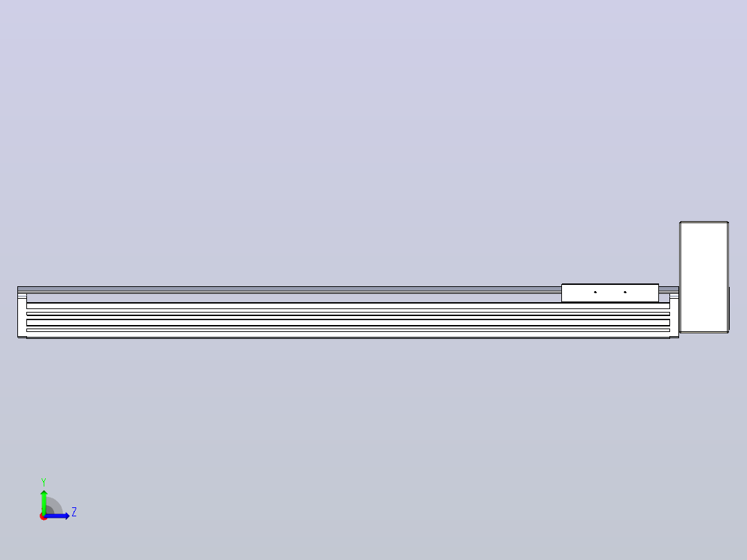 皮带直线轴半封闭可选导轨TPA-HNB-120D-110-L650-LU-C-P40-N3左视图
