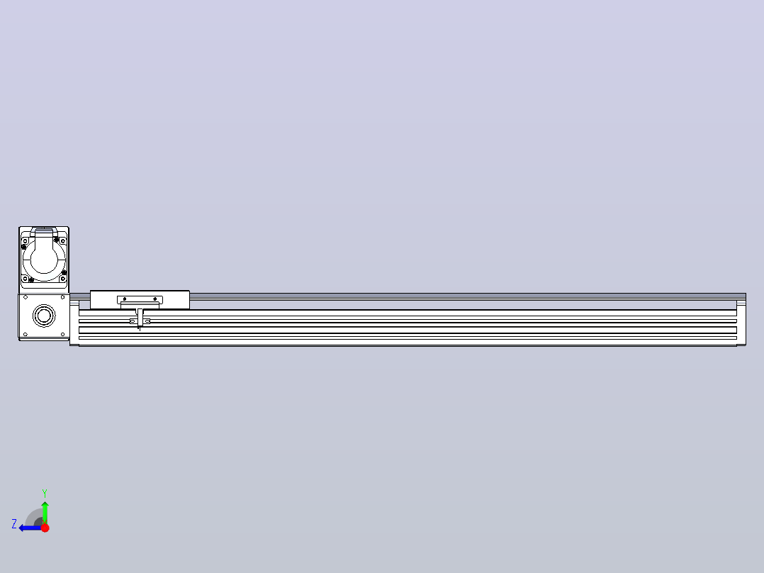 皮带直线轴半封闭可选导轨TPA-HNB-120D-110-L650-LU-C-P40-N3右视图