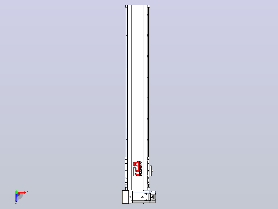 皮带直线轴半封闭可选导轨TPA-HNB-120D-110-L650-LU-C-P40-N3俯视图
