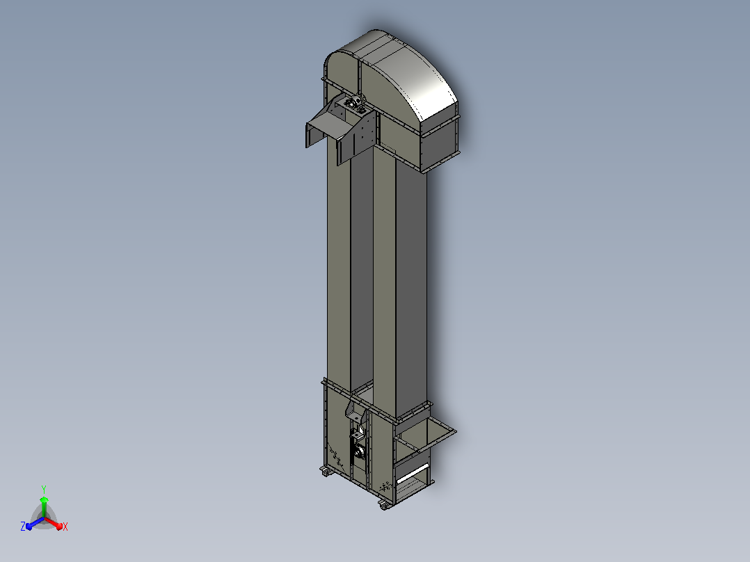 斗式提升机输送系统正等轴测图