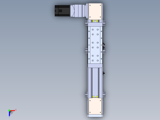 DMEB110L-LTCR欧规同步带模组直线模组（电机左折）[DMEB110L-L13S350-DT750-C2U-LTCR]俯视缩略图