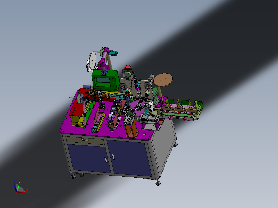 连接器分度盘贴胶纸CCD检测包装机(bom+CAD)sw12可编辑