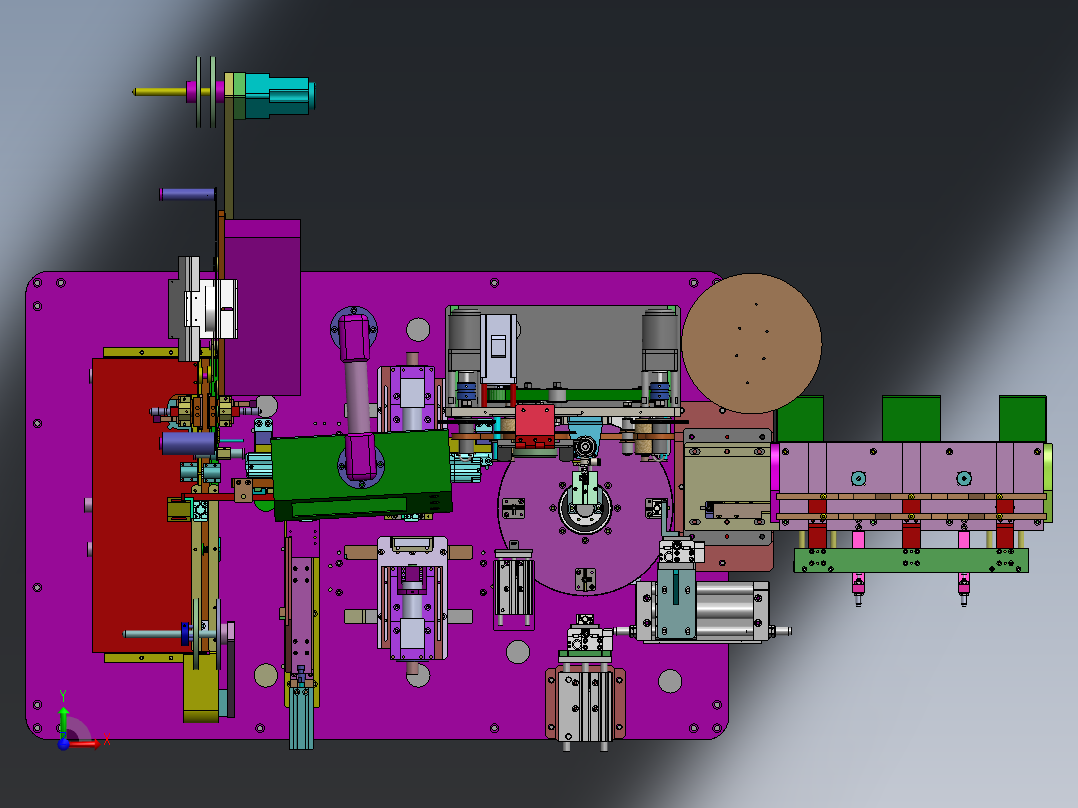 连接器分度盘贴胶纸CCD检测包装机(bom+CAD)sw12可编辑前视图