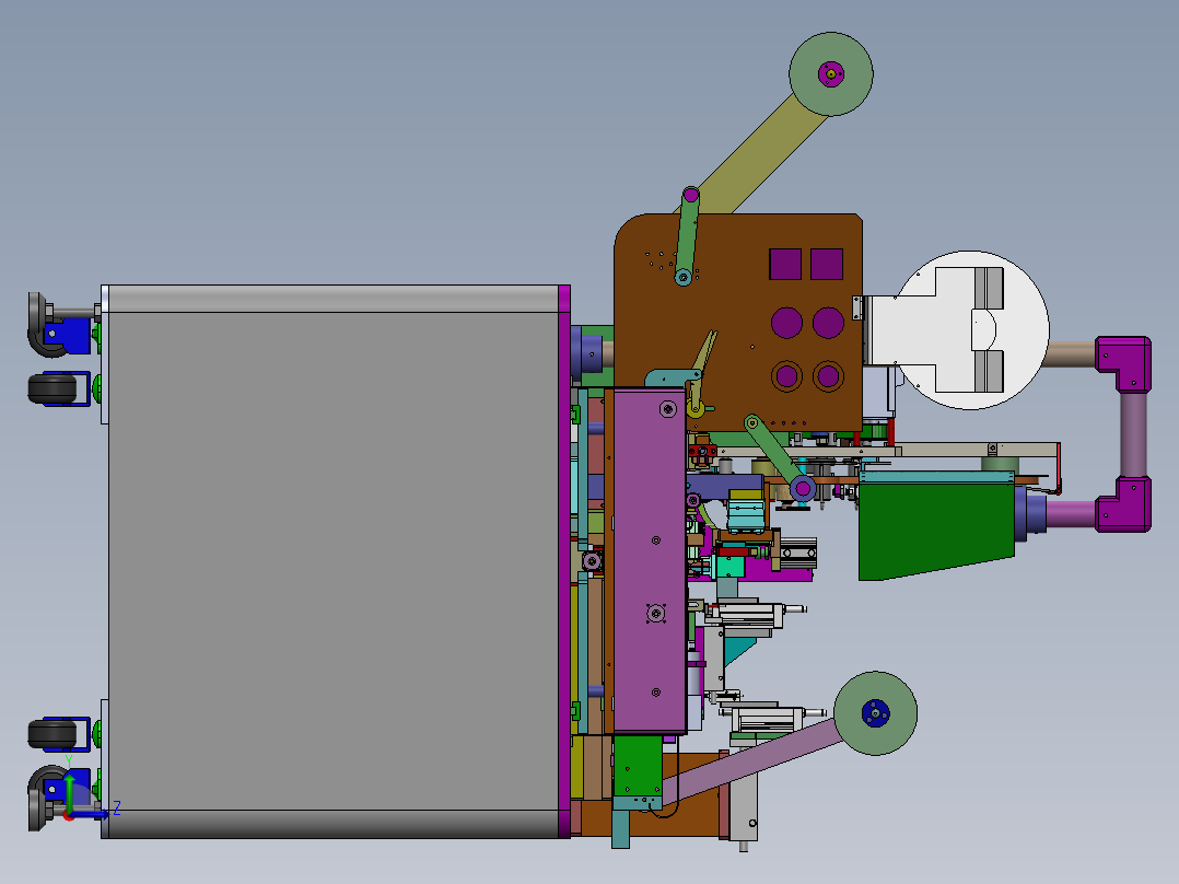 连接器分度盘贴胶纸CCD检测包装机(bom+CAD)sw12可编辑左视图