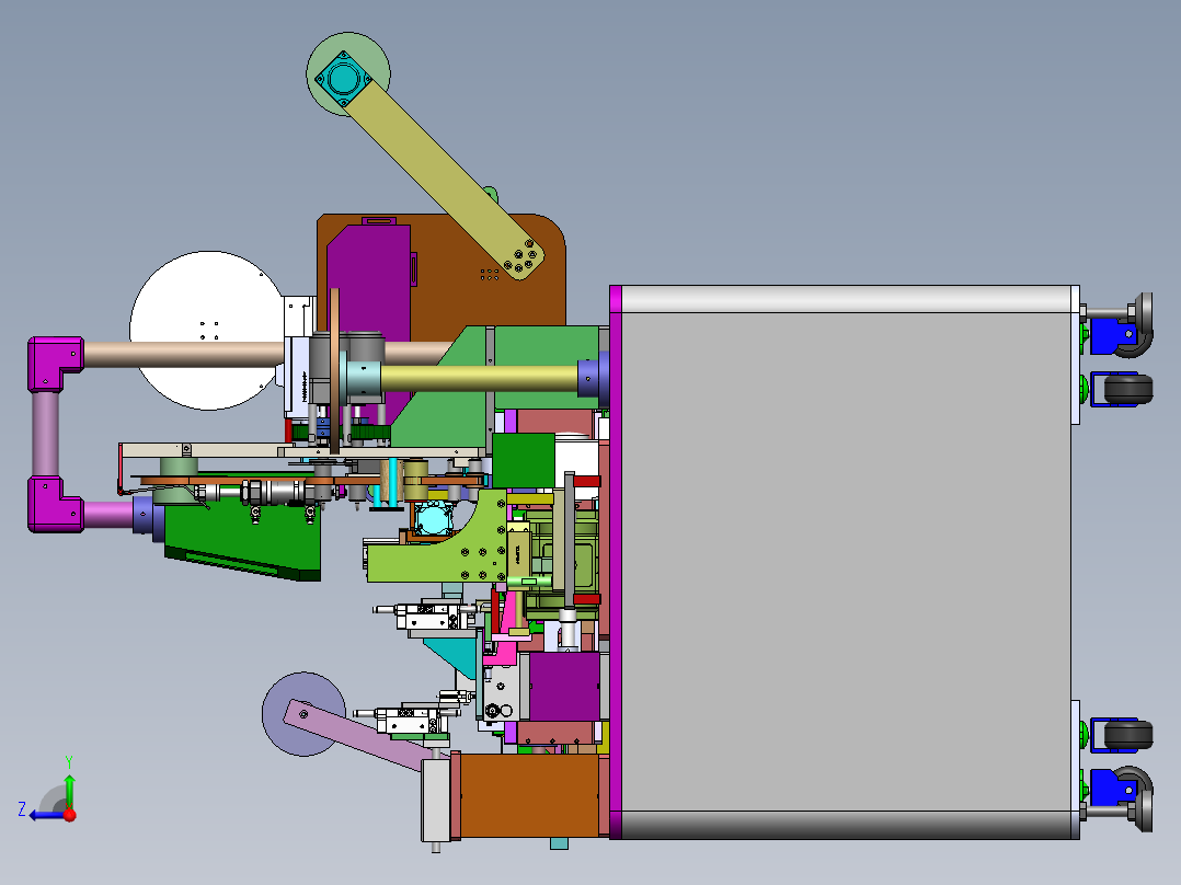 连接器分度盘贴胶纸CCD检测包装机(bom+CAD)sw12可编辑右视图