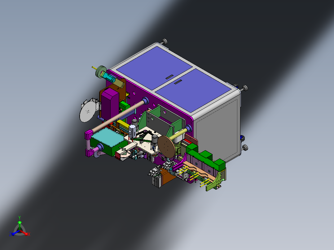 连接器分度盘贴胶纸CCD检测包装机(bom+CAD)sw12可编辑正等轴测图