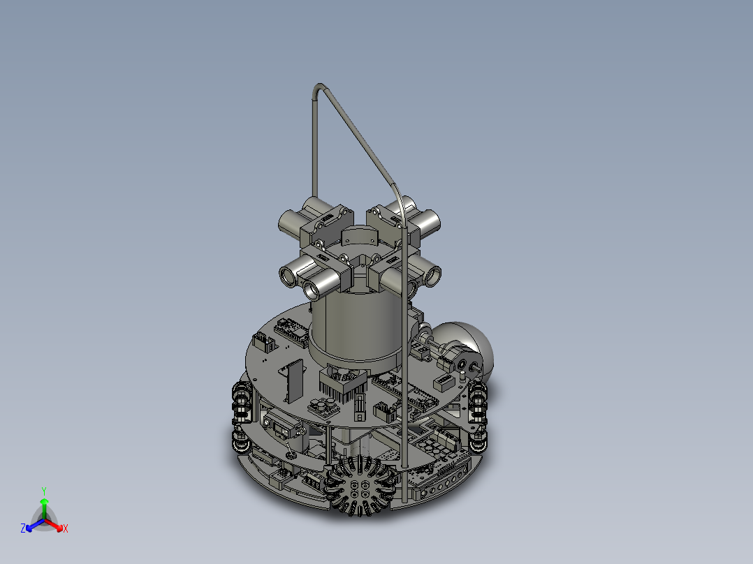 Robocup Junior Robot 2019 soccer机器人车3D图纸 STEP格式主视图