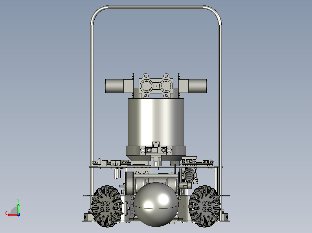 Robocup Junior Robot 2019 soccer机器人车3D图纸 STEP格式后视图