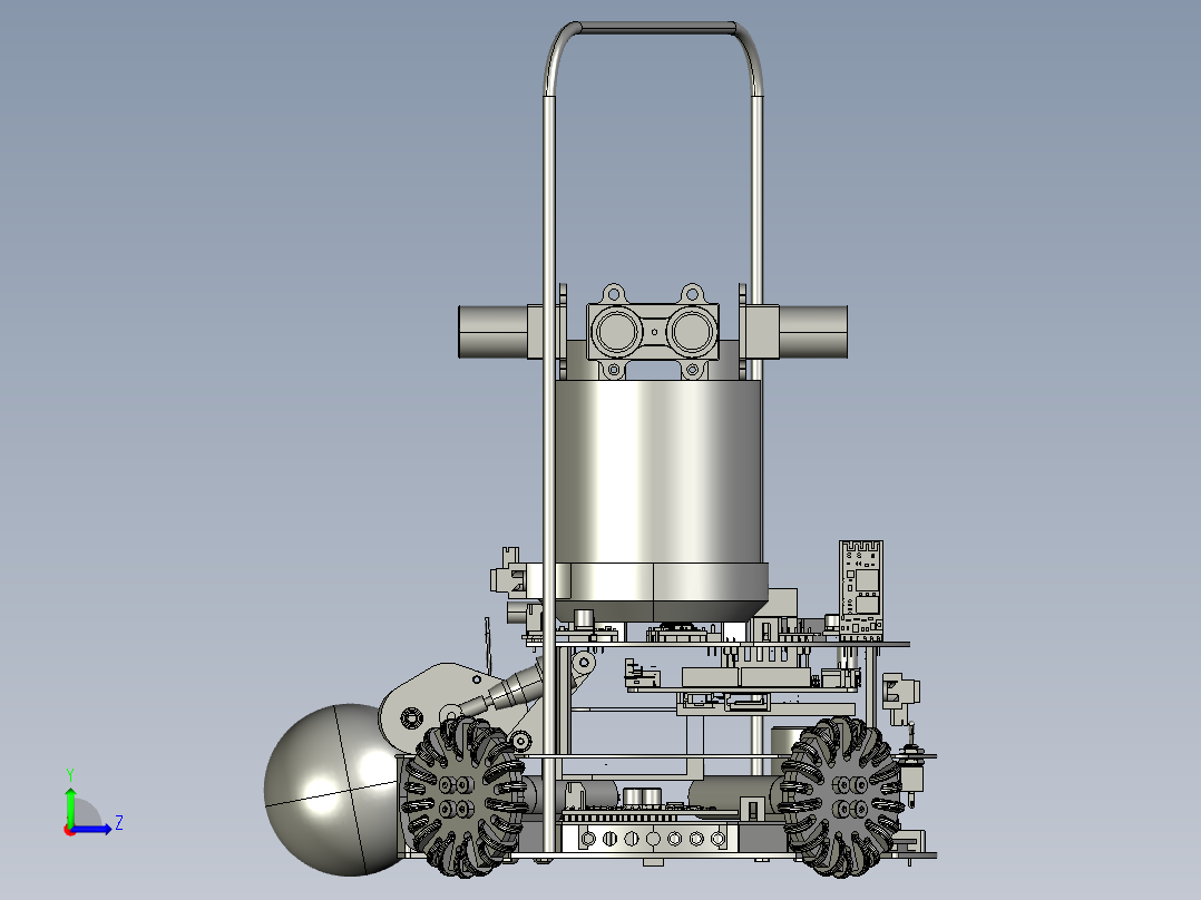 Robocup Junior Robot 2019 soccer机器人车3D图纸 STEP格式左视图