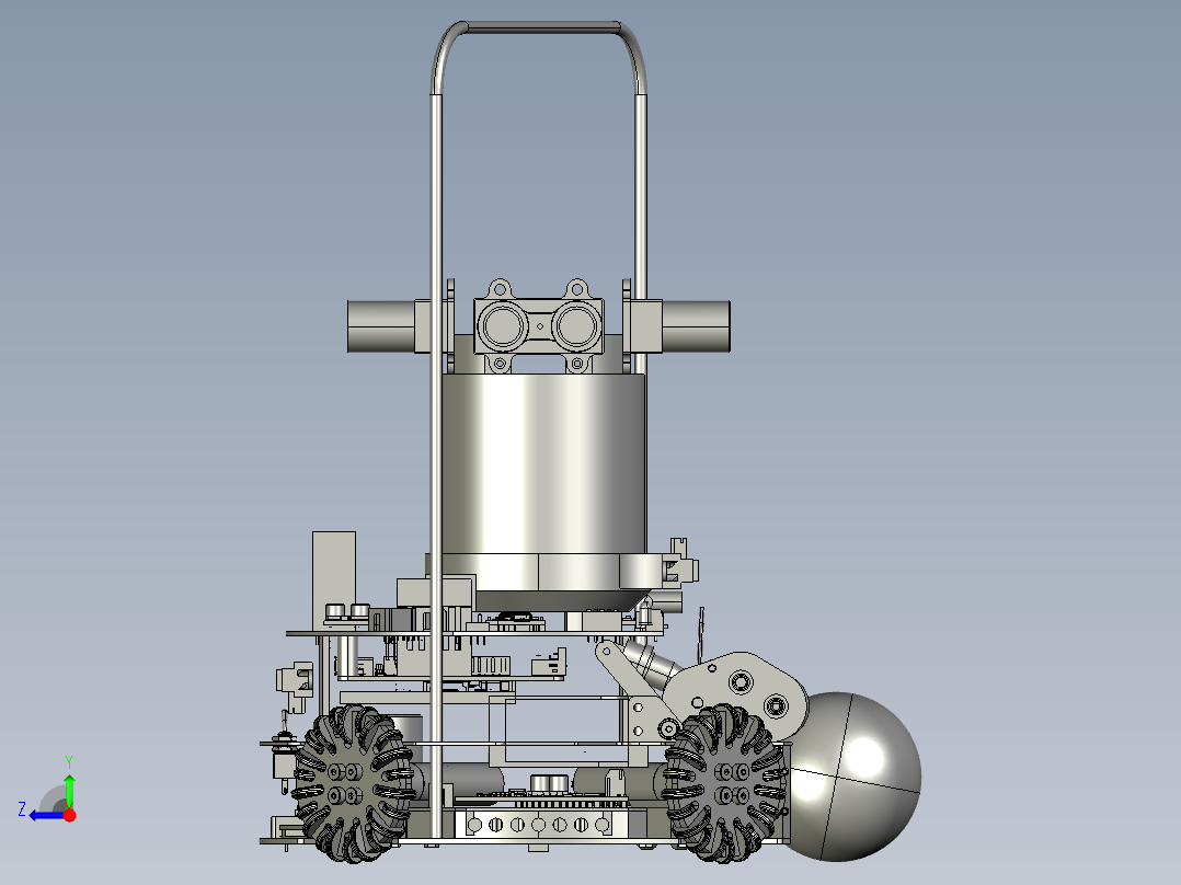 Robocup Junior Robot 2019 soccer机器人车3D图纸 STEP格式右视图