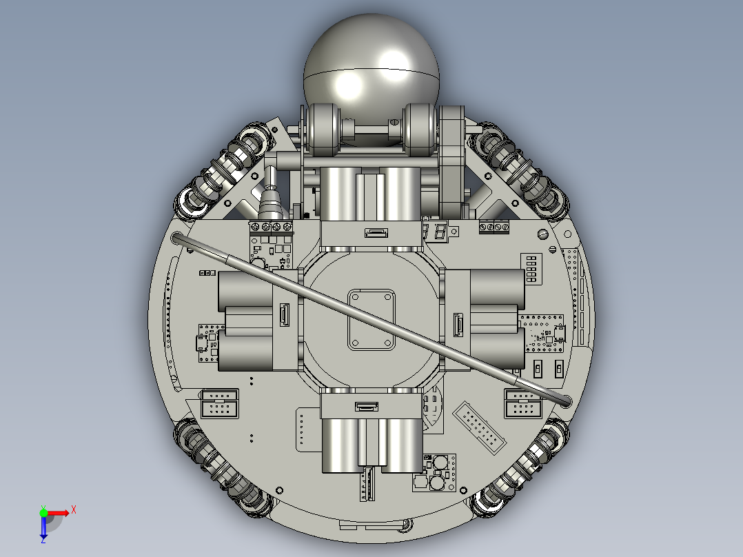 Robocup Junior Robot 2019 soccer机器人车3D图纸 STEP格式俯视图
