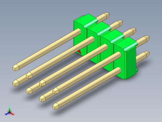 彩色公头100mil（2.54mm）系列-DS1021_green_2x04p_100mil_Type5_rev1.0
