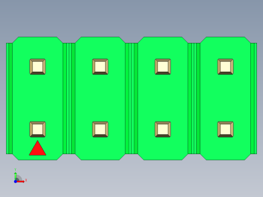 彩色公头100mil（2.54mm）系列-DS1021_green_2x04p_100mil_Type5_rev1.0前视缩略图