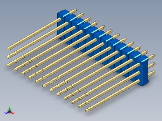 彩色公头100mil（2.54mm）系列-DS1021_blue_3x12p_100mil_Type19_rev1.0正等轴测缩略图