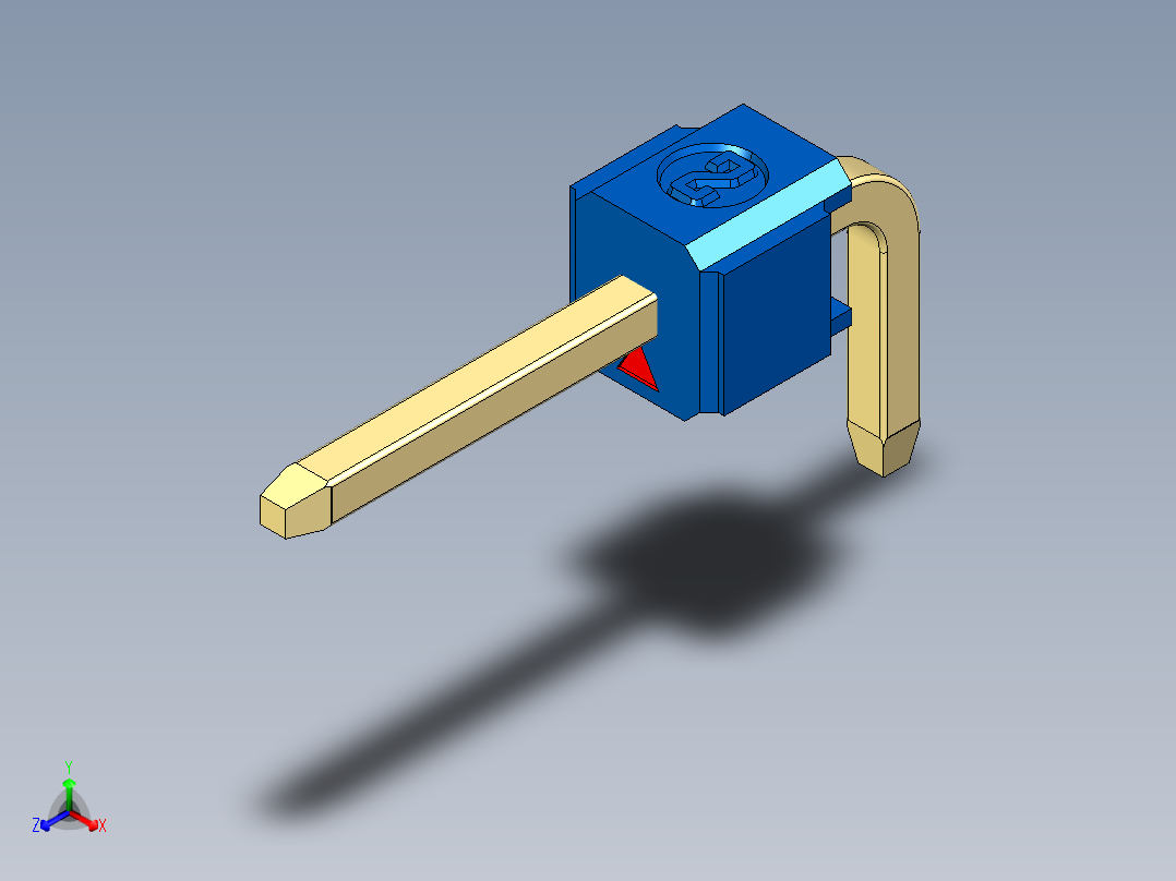 彩色公排针 100mil 2.54mm 系列-DS1022_blue_1x01p_100mil_TypeD_rev1.0主视图