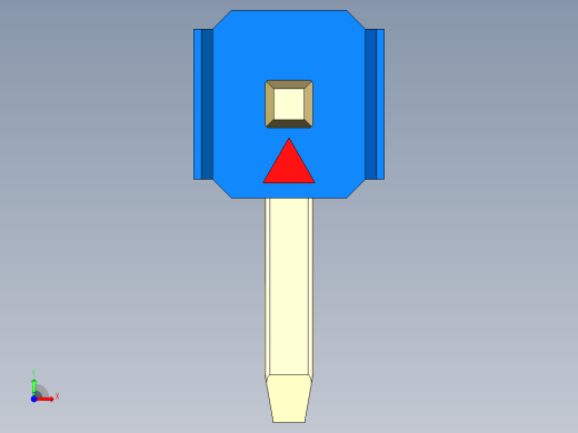 彩色公排针 100mil 2.54mm 系列-DS1022_blue_1x01p_100mil_TypeD_rev1.0前视缩略图