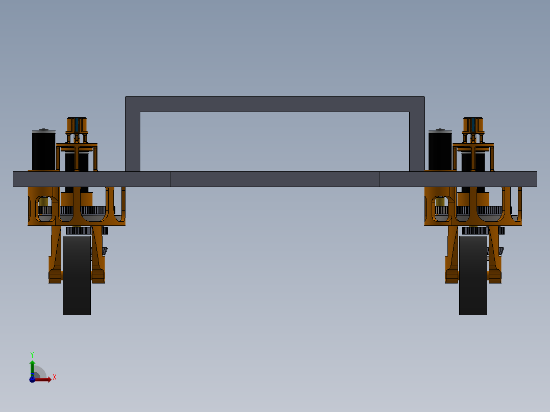 四轮小车底座前视图