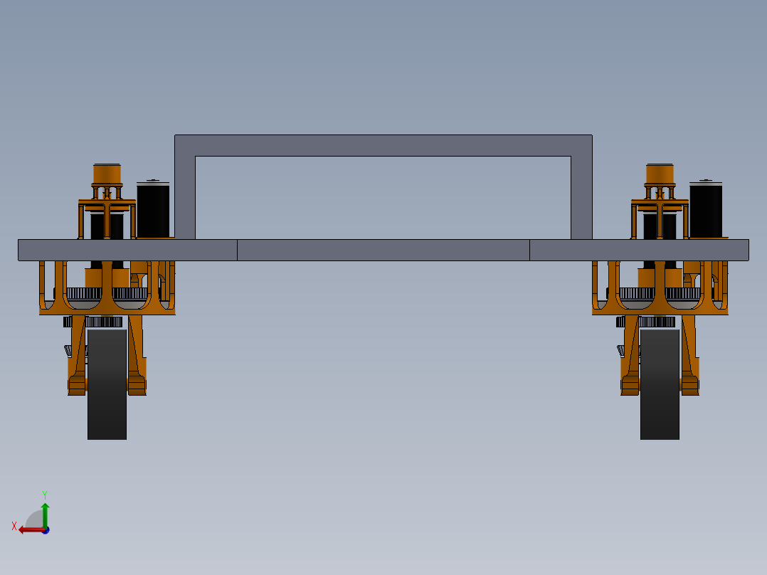 四轮小车底座后视图
