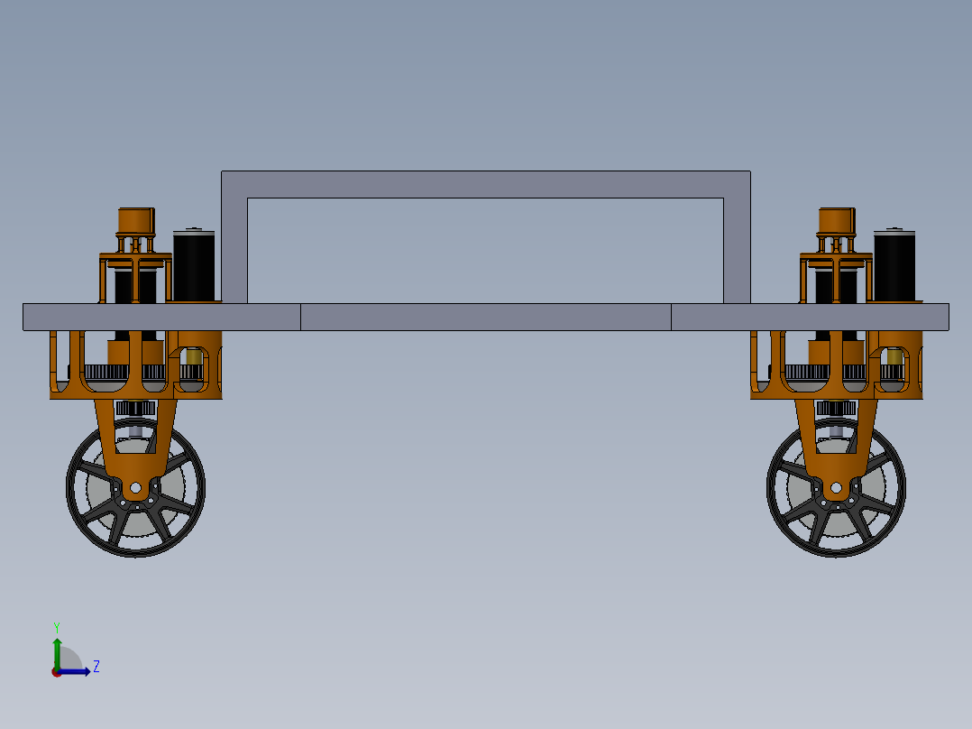 四轮小车底座左视图