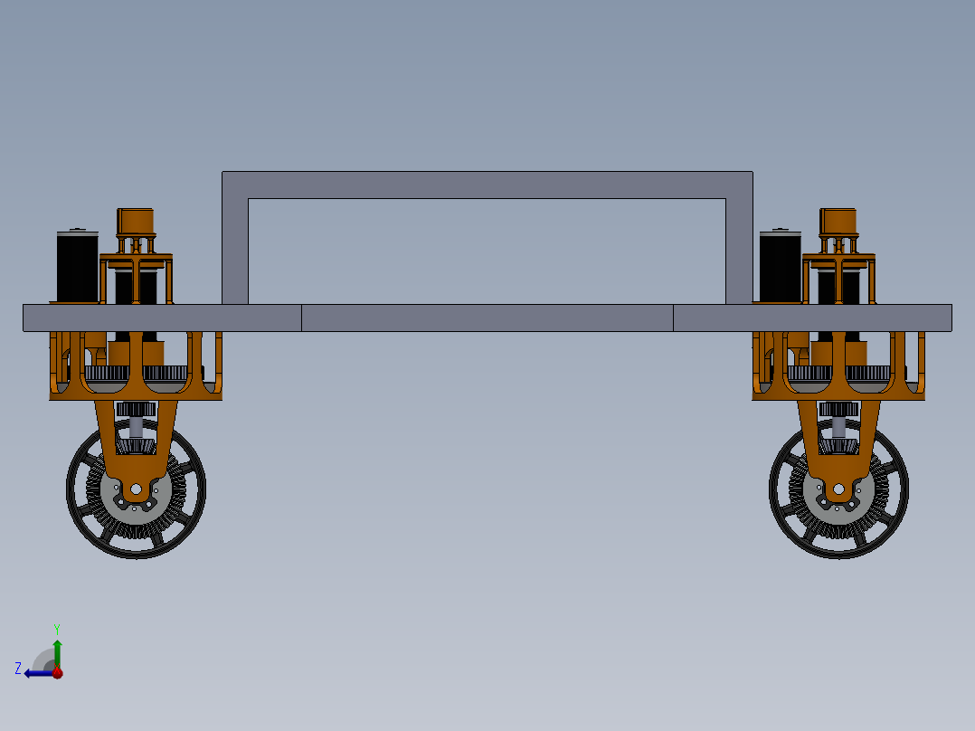 四轮小车底座右视图