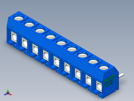 DEGSON DG301 系列 5.0mm 接线端子-DG301R-5.0-09P-12-00AH正等轴测缩略图