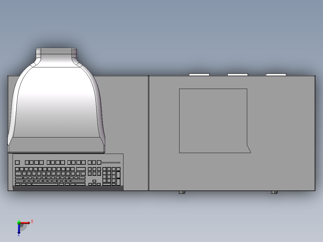 控制柜子俯视图