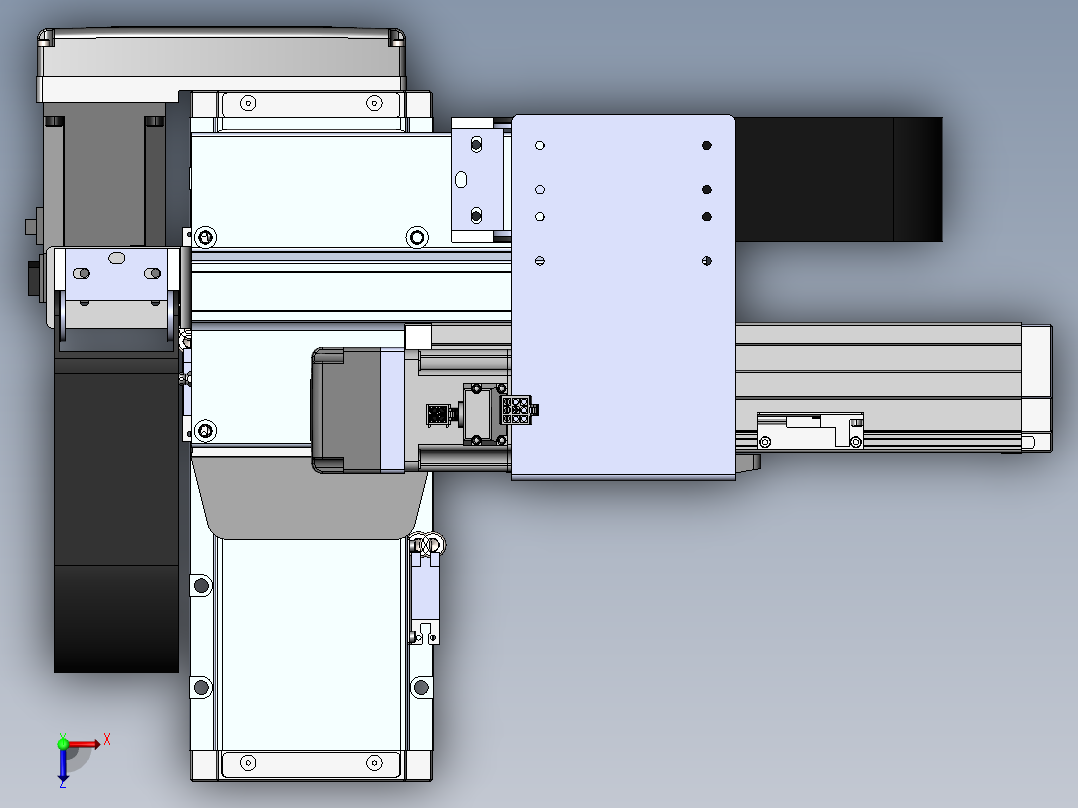 内嵌直交机械手XYG系列XYG430-A1俯视图