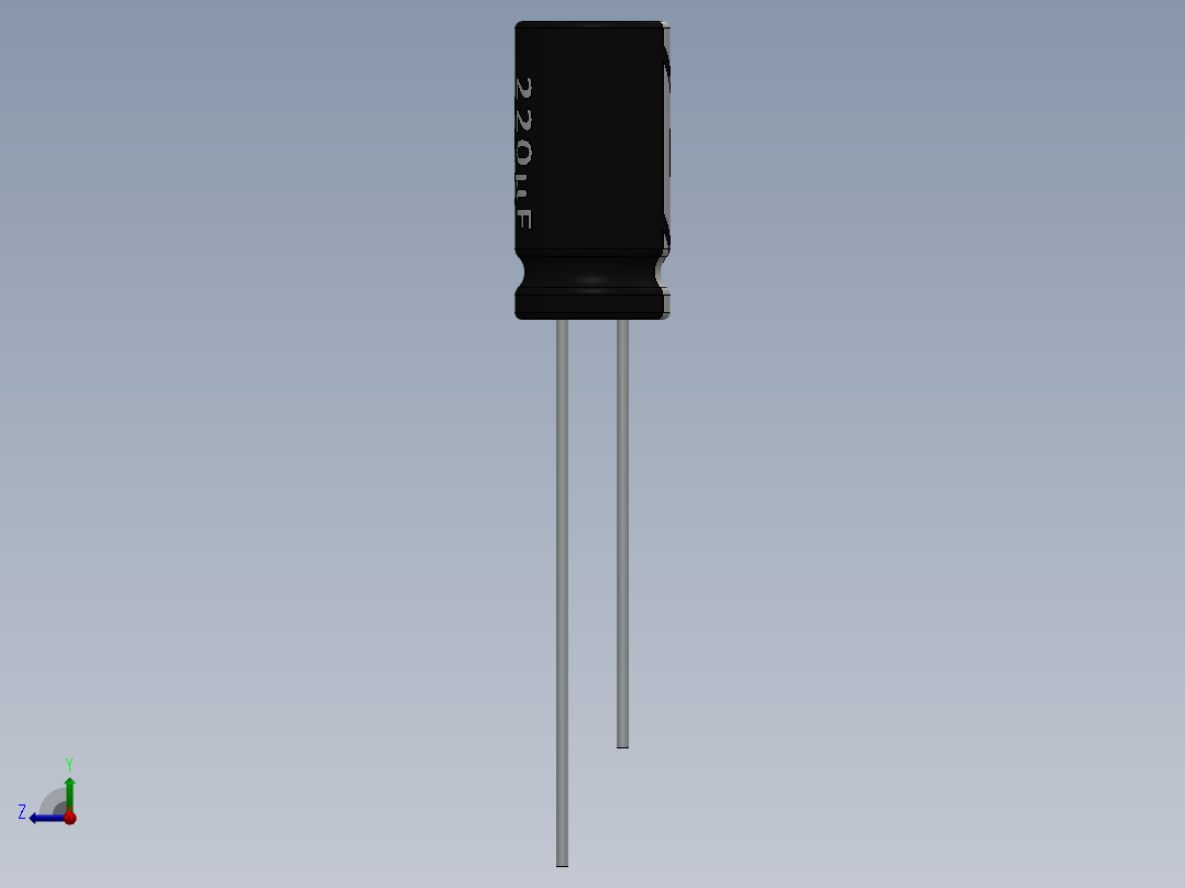电容器 二极管 电阻器-Capacitor 220uF-25V右视图