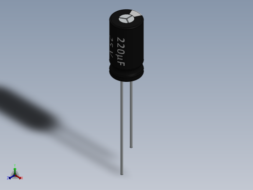 电容器 二极管 电阻器-Capacitor 220uF-25V正等轴测缩略图