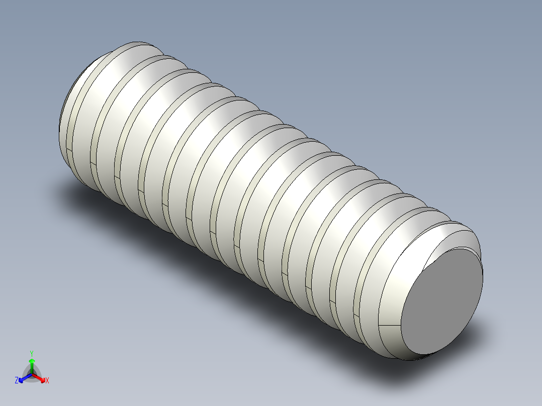 DIN 913-ISO 4026 固定螺钉-M1.6 L=5.STEP正等轴测图