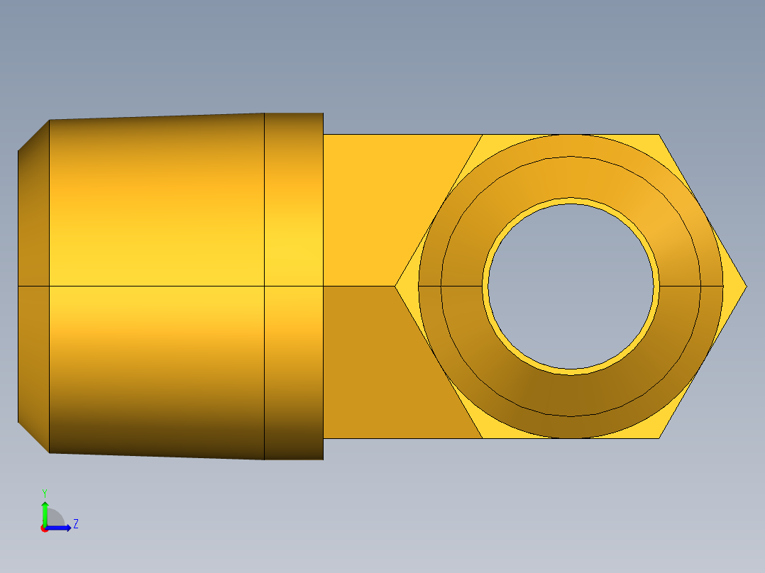 扩口式工业通用硬管接头Male Branch Tee 145F-8-8左视图