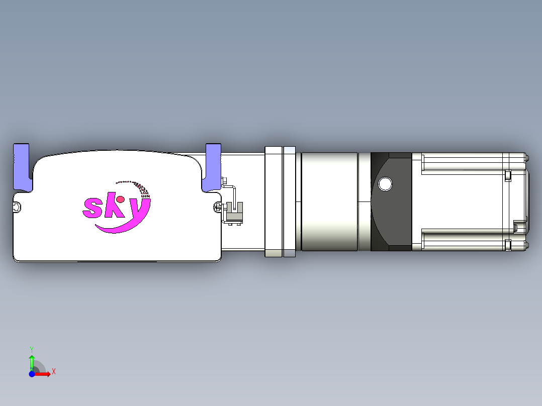 同步带滑台-半封闭B17-L100-S300-R-P75-D3-N3前视图